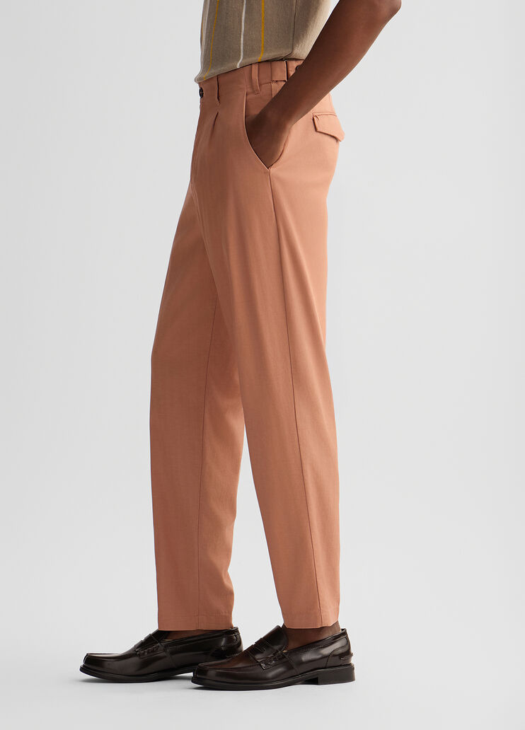 Linen-blend jacquard trousers peach Liu Jo - large image number 3 Linen-blend jacquard trousers peach Liu Jo - large image number 3
