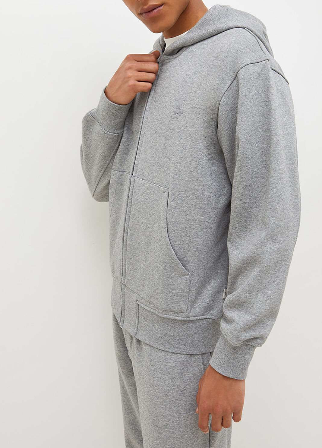 Sweat avec zip et capuche gris chin&eacute; Liu Jo - large image number 0