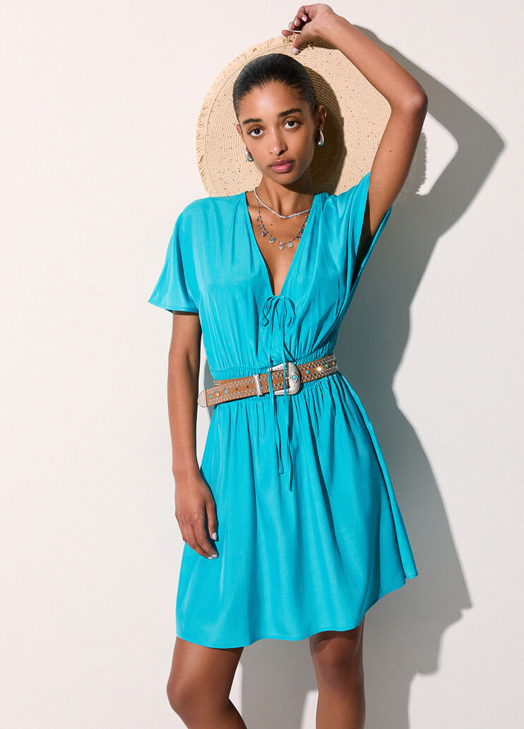 Kurzes Kleid mit Umhang Hellblau Liu Jo - medium