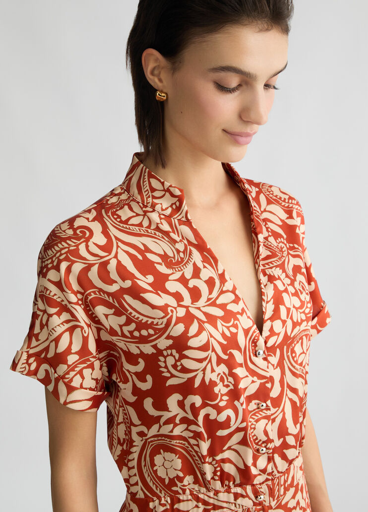 Printed twill jumpsuit terracotta Liu Jo - medium Printed twill jumpsuit terracotta Liu Jo - medium