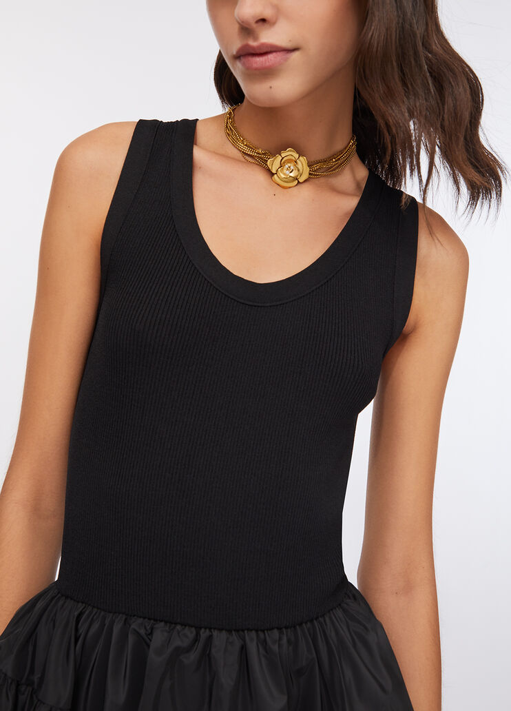 Robe asymétrique à volants noir Liu Jo - large image number 3