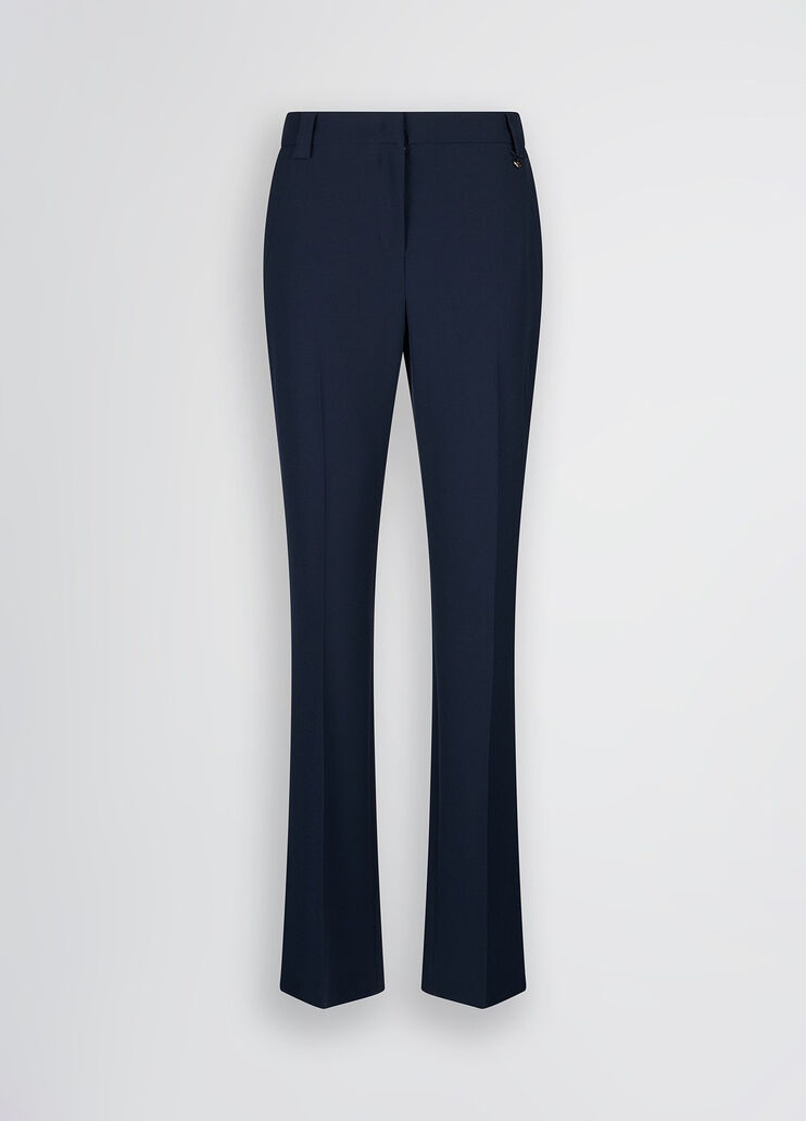 Flared cady crepe trousers blue Liu Jo - large image number 6 Flared cady crepe trousers blue Liu Jo - large image number 6