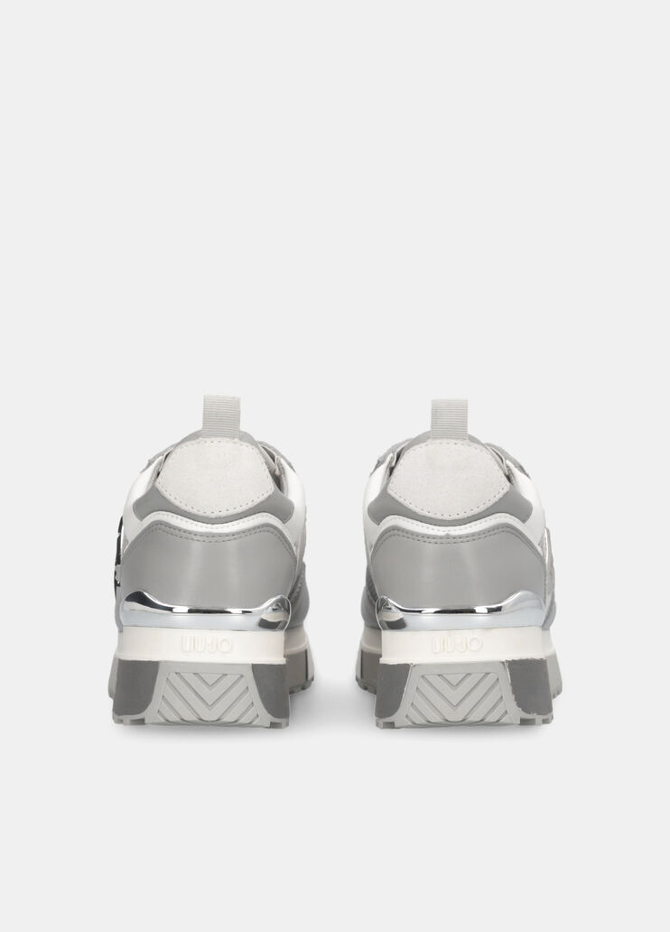 Leather and mesh sneakers grey Liu Jo - large image number 7 Leather and mesh sneakers grey Liu Jo - large image number 7