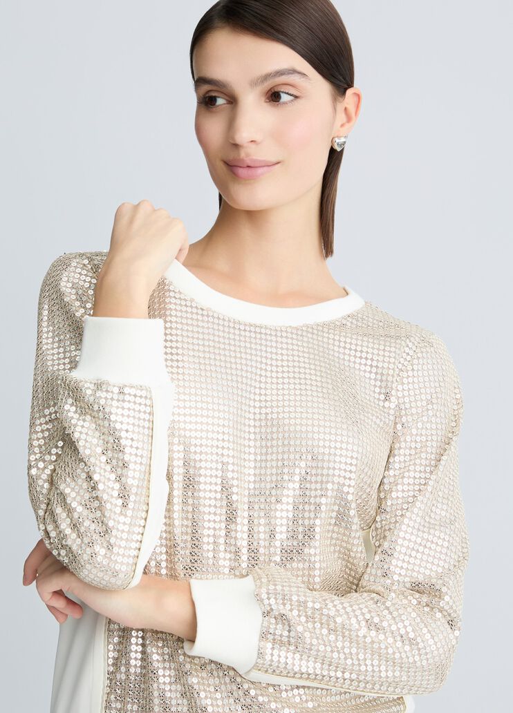Sweatshirt with sequins beige Liu Jo - large image number 4 Sweatshirt with sequins beige Liu Jo - large image number 4