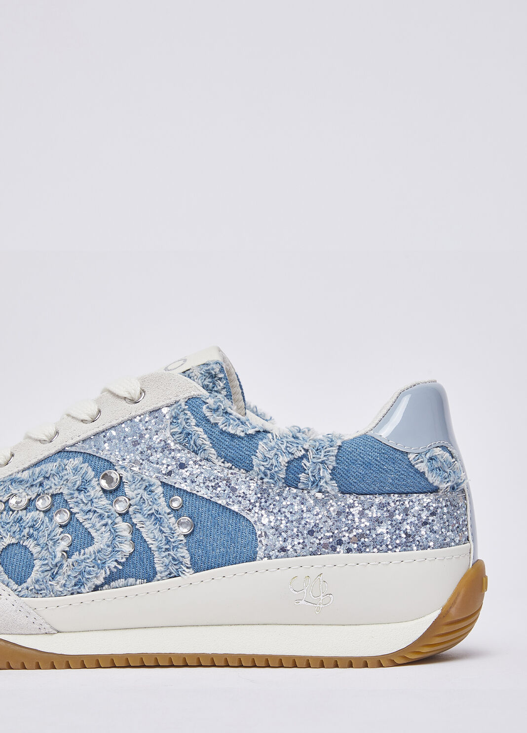 Sneakers in denim con pietre gioiello blu Liu Jo - large image number 6