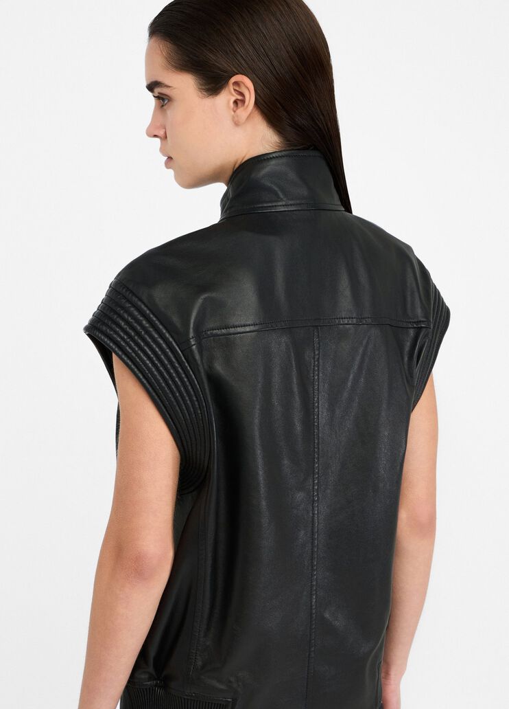 Oversized leather gilet black Liu Jo - large image number 4 Oversized leather gilet black Liu Jo - large image number 4