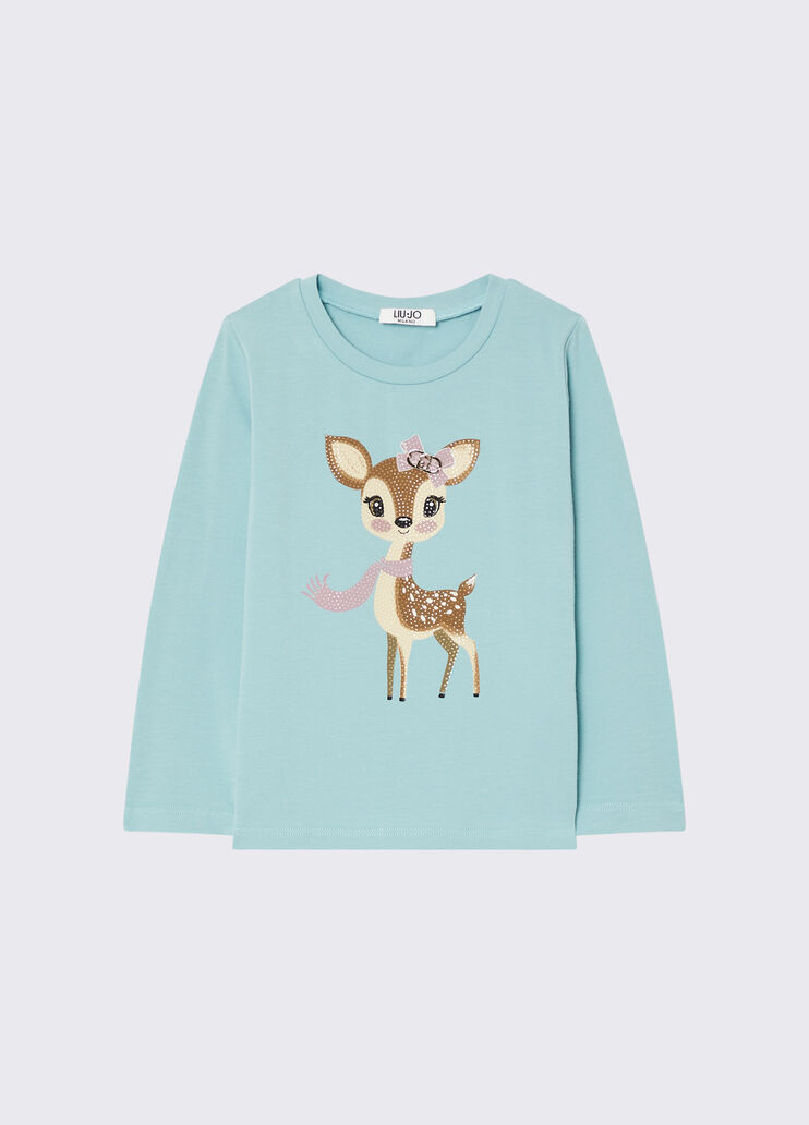Printed Jersey T-shirt light blue Liu Jo - medium