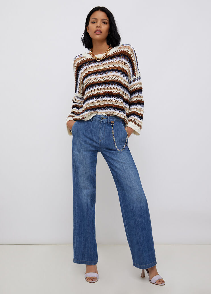 Jumper with bow on the back stripes Liu Jo - large image number 3 Jumper with bow on the back stripes Liu Jo - large image number 3