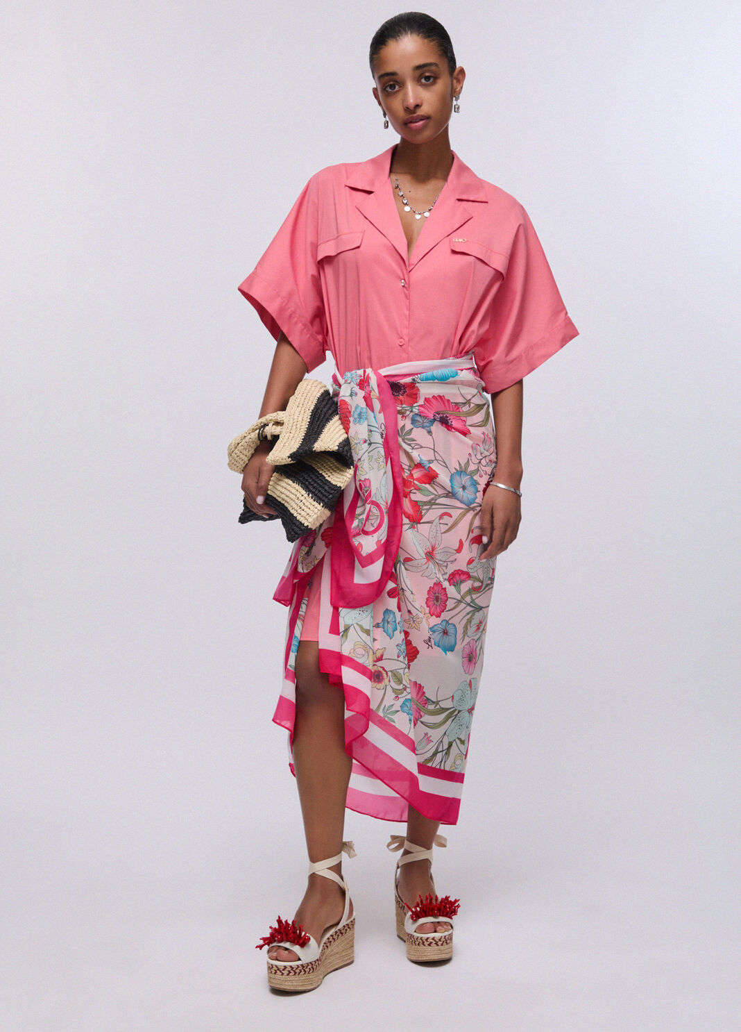 Hemdblusenkleid mit G&uuml;rtel Rosa Liu Jo - large image number 5