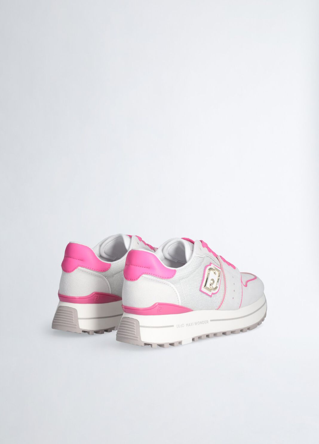  Suede and mesh platform sneakers beige Liu Jo - large image number 2