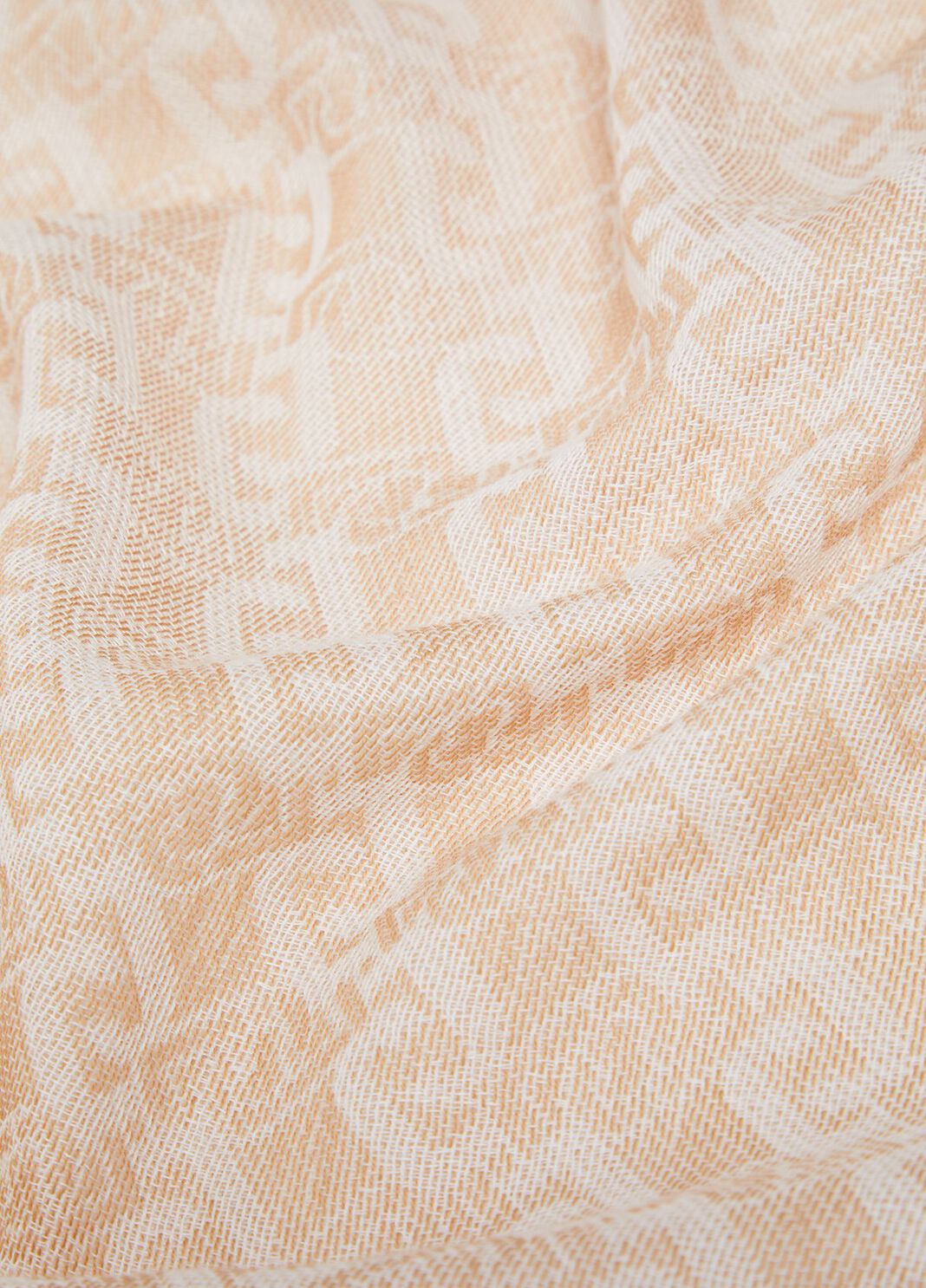 Stole with jacquard logo beige Liu Jo - large image number 5