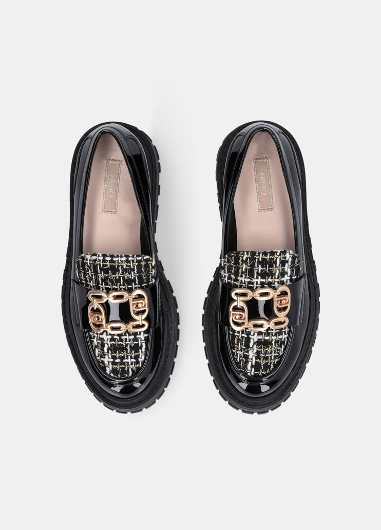Loafers with bouclé insert black Liu Jo - large image number 3 Loafers with bouclé insert black Liu Jo - large image number 3