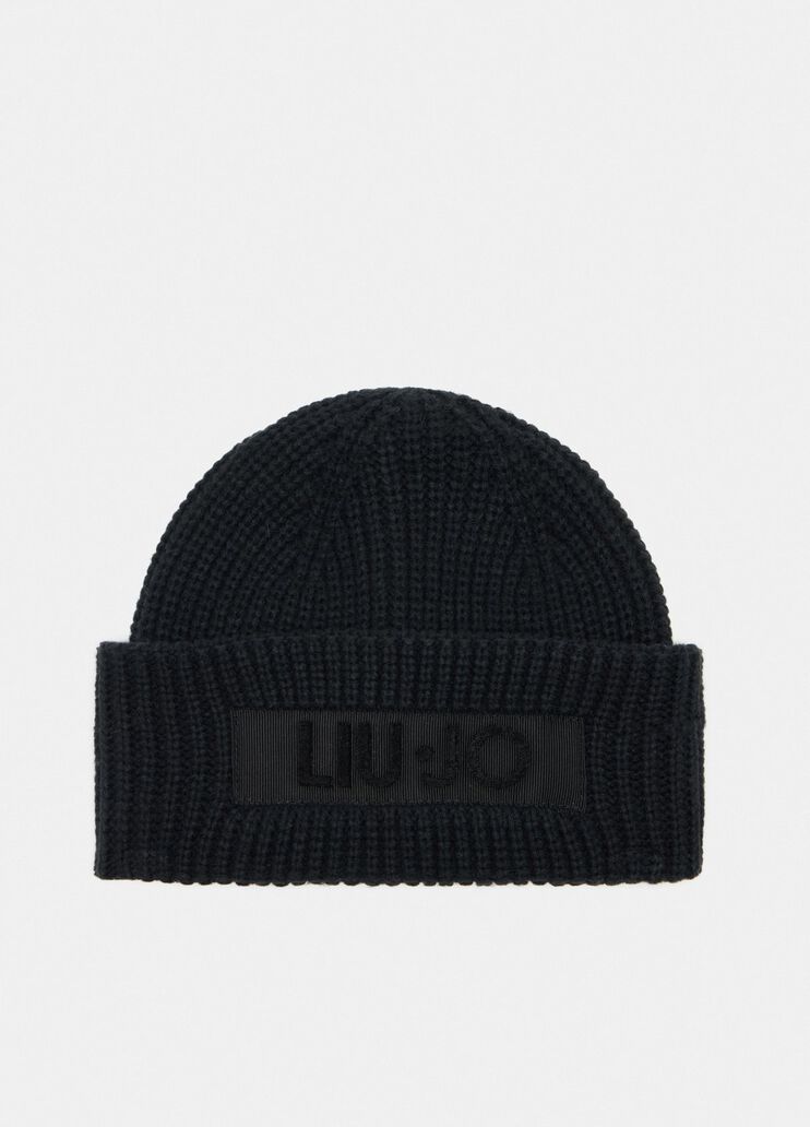 Beanie hat with logo black Liu Jo - medium Beanie hat with logo black Liu Jo - medium