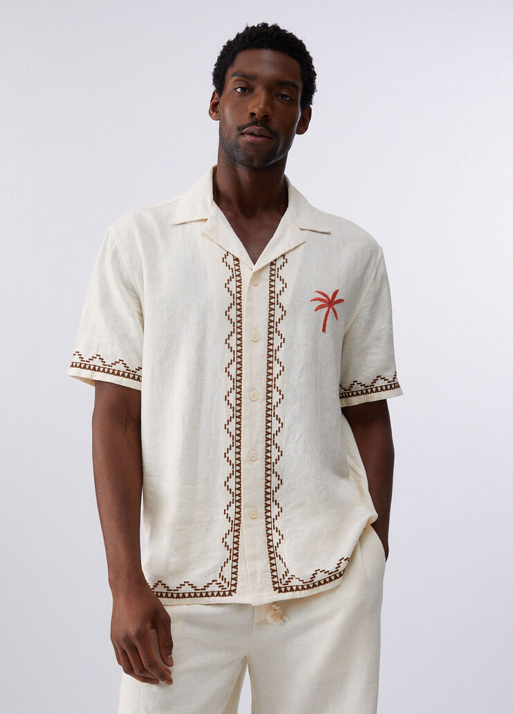 Linen shirt with embroidery cream Liu Jo - medium
