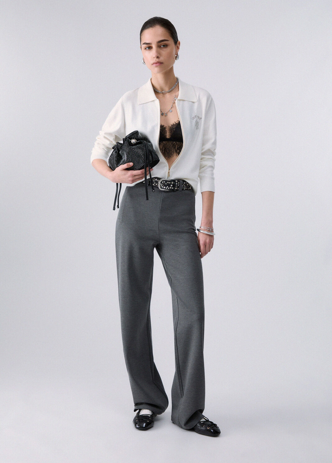Trousers regular fit in stitch milano grey Liu Jo - large image number 5