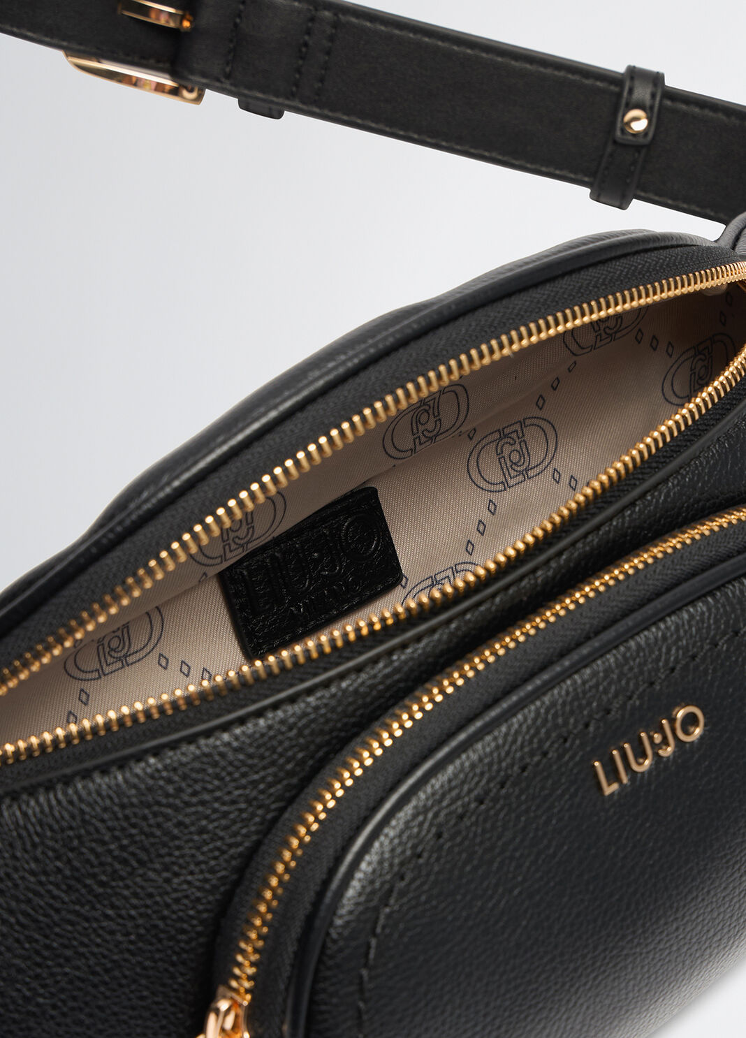 Drummed-effect pouch bag black Liu Jo - large image number 3