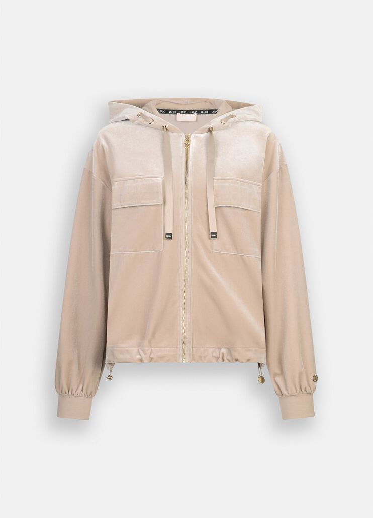 Sudadera de chenilla con capucha champán Liu Jo - large image number 6