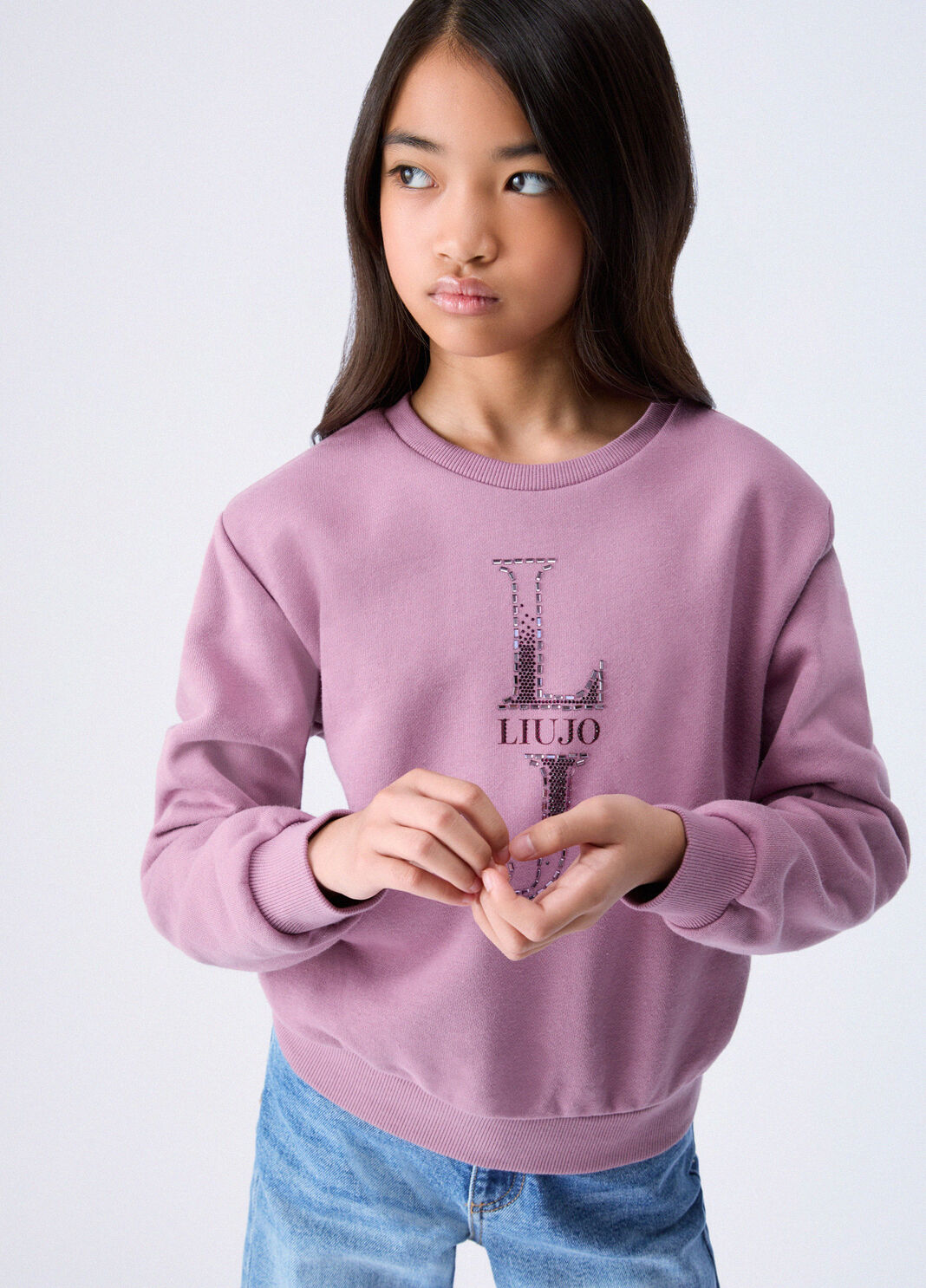 Sweat-shirt avec logo orchid&eacute;e Liu Jo - large image number 0