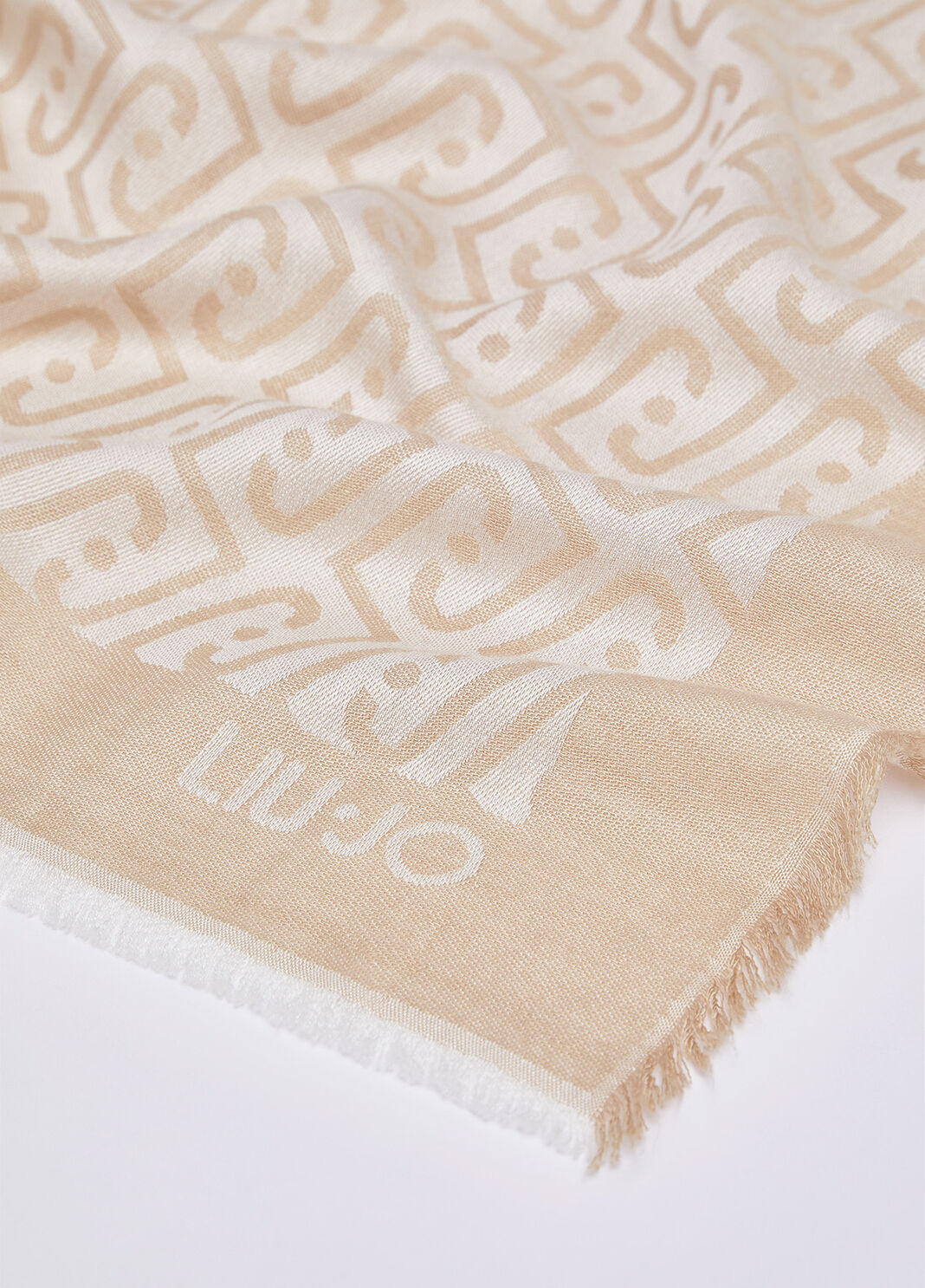 Scarf with jacquard logo sand Liu Jo - large image number 3