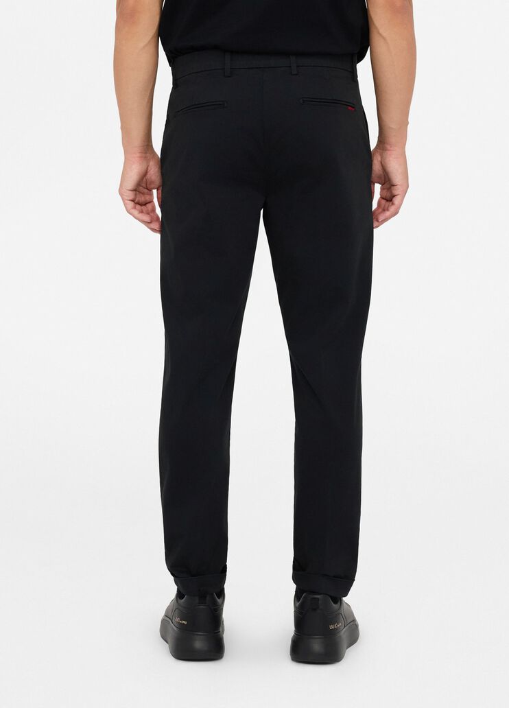 Satin chinos with turn-ups black Liu Jo - large image number 1 Satin chinos with turn-ups black Liu Jo - large image number 1