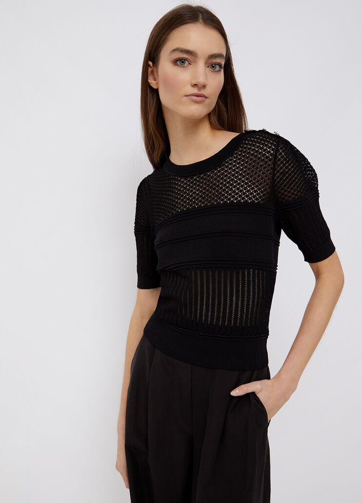 Pullover mit Schmuckknöpfen Schwarz Liu Jo - large image number 0 Pullover mit Schmuckknöpfen Schwarz Liu Jo - large image number 0