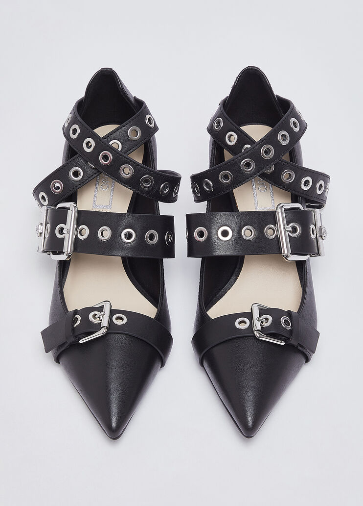 Escarpins en cuir avec boucles noir Liu Jo - medium