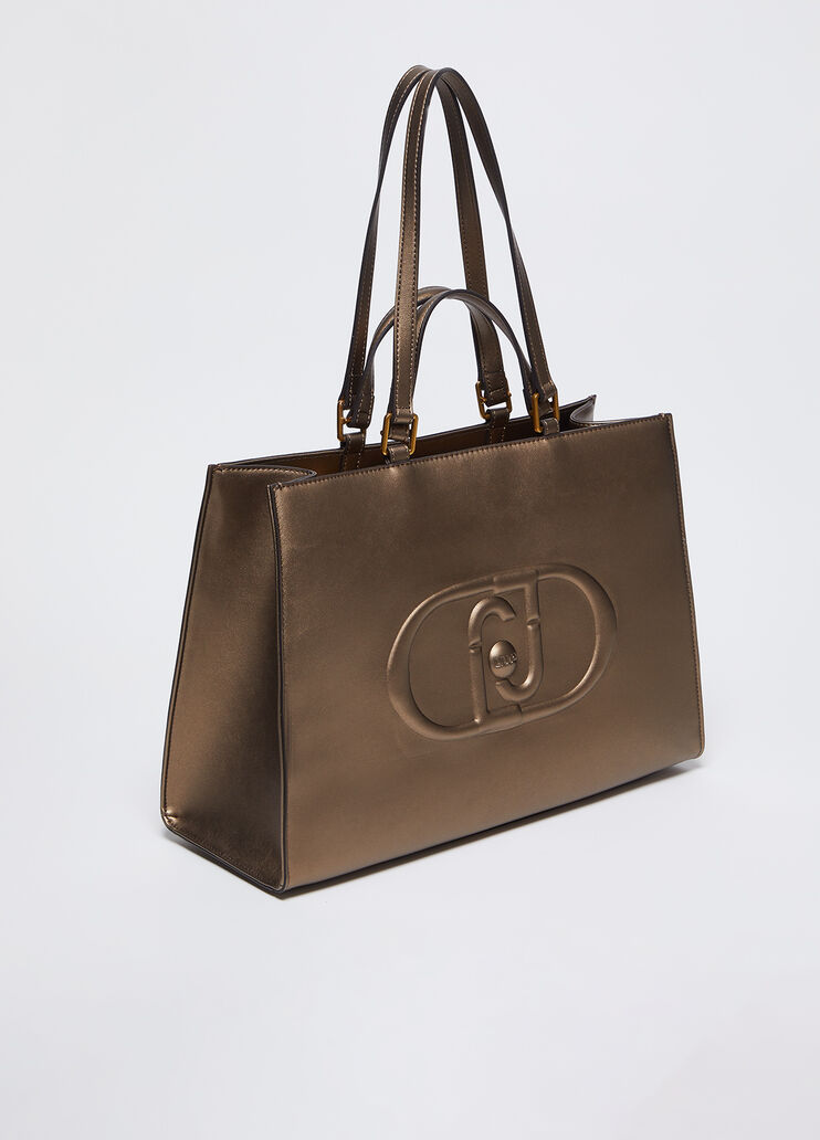 Large shopping bag with monogram logo brown Liu Jo - medium Large shopping bag with monogram logo brown Liu Jo - medium