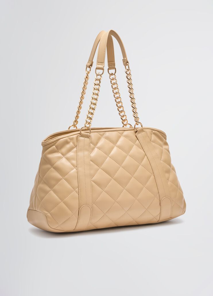 Quilted shopping tote with charm pink/iconic Liu Jo - large image number 3 Quilted shopping tote with charm pink/iconic Liu Jo - large image number 3