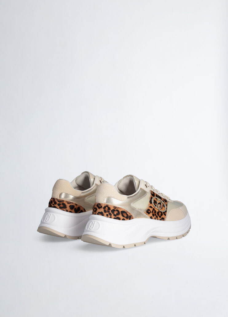 Sneakers with pony hair details beige/animal-print Liu Jo - large image number 3 Sneakers with pony hair details beige/animal-print Liu Jo - large image number 3