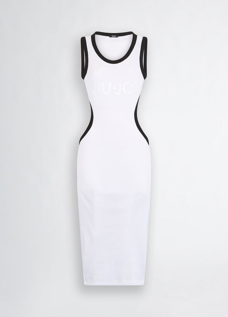 Midi dress with cut-out white/black Liu Jo - large image number 6 Midi dress with cut-out white/black Liu Jo - large image number 6