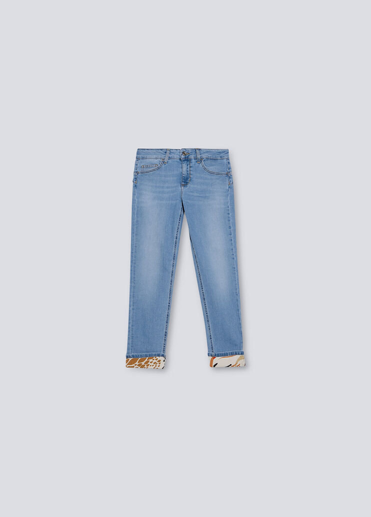 Skinny jeans with animal print turn-up blue denim with animal-print Liu Jo - large image number 4 Skinny jeans with animal print turn-up blue denim with animal-print Liu Jo - large image number 4