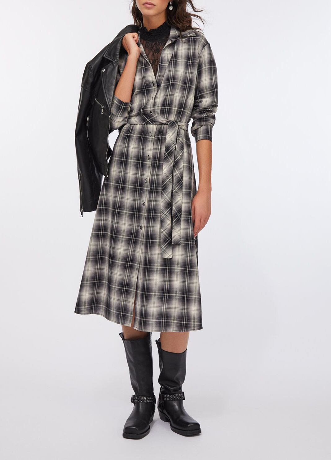 Long dress a checks check Liu Jo - large image number 3