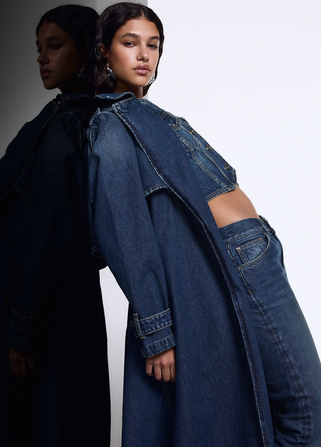 Long denim coat blue denim Liu Jo - large image number 5