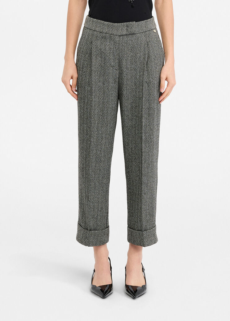 Cropped herringbone trousers herringbone grey Liu Jo - medium Cropped herringbone trousers herringbone grey Liu Jo - medium