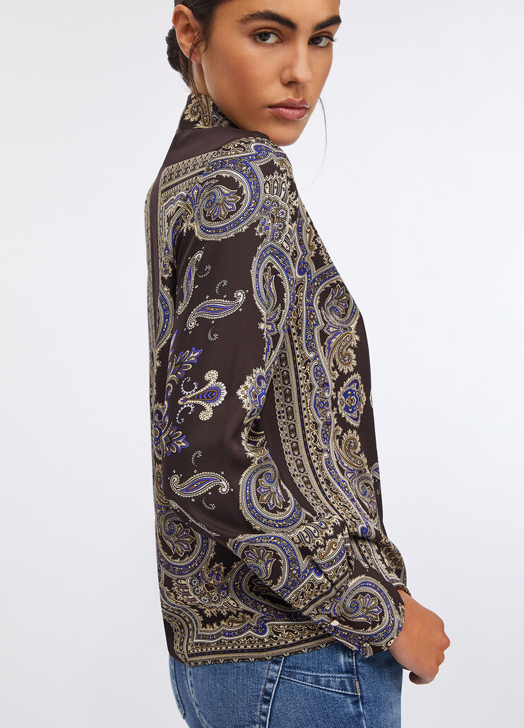 Printed twill shirt brown with print Liu Jo - large image number 3