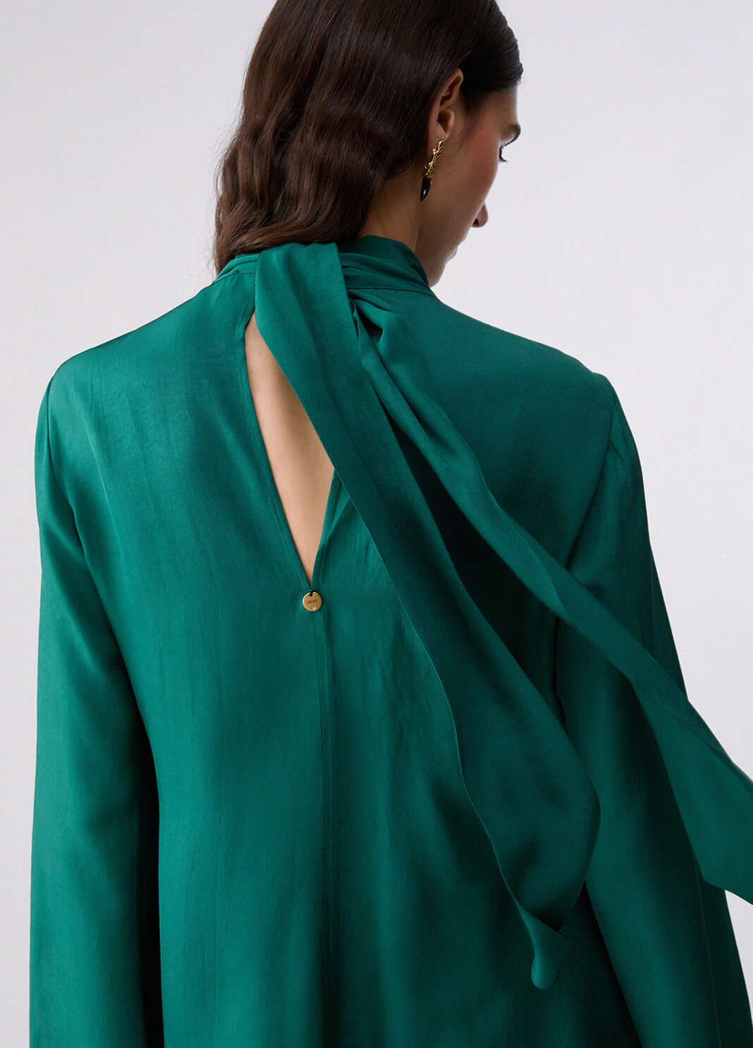 Short twill dress dark green Liu Jo - large image number 4