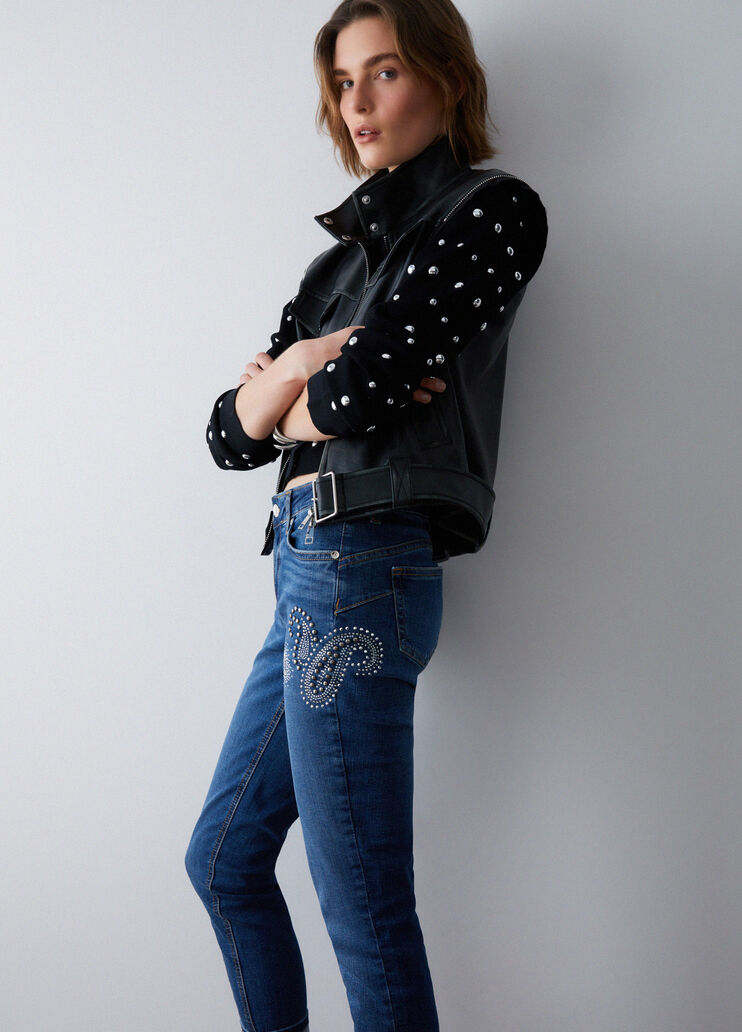 Skinny-Jeans mit Strass Denimblau Liu Jo - medium