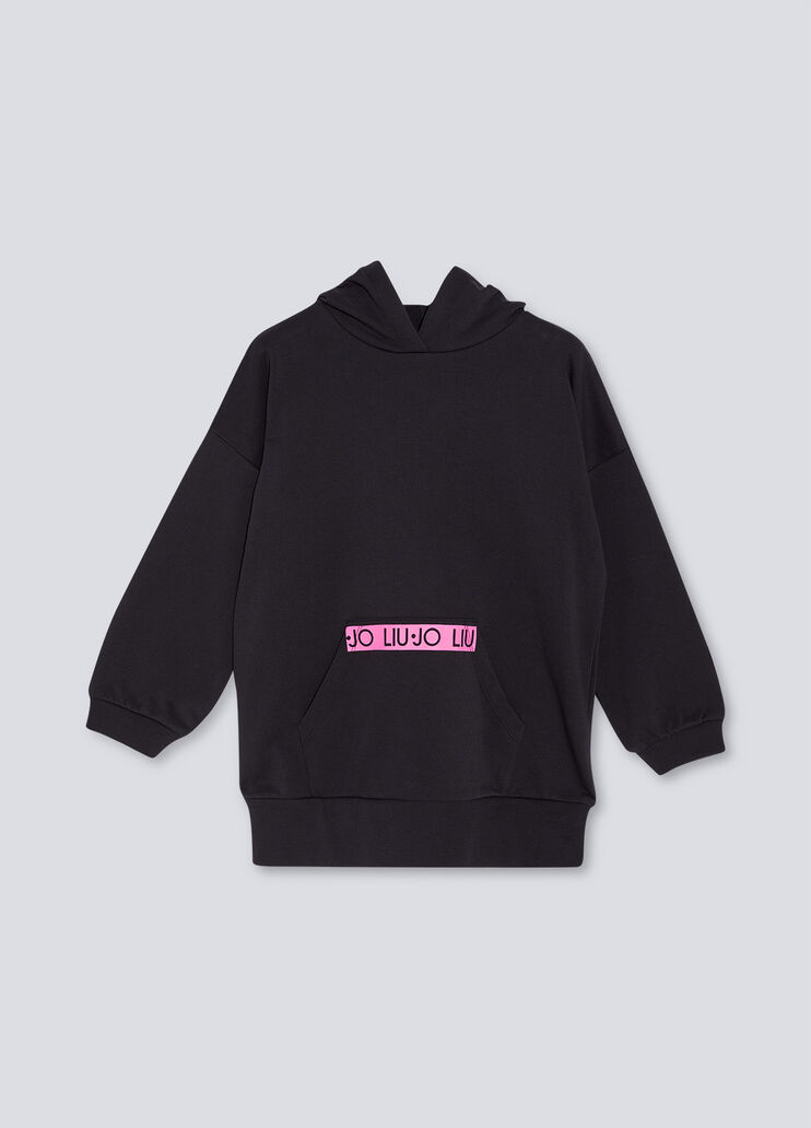 Maxi sweat avec imprimé dans le dos noir et rose Liu Jo - large image number 0