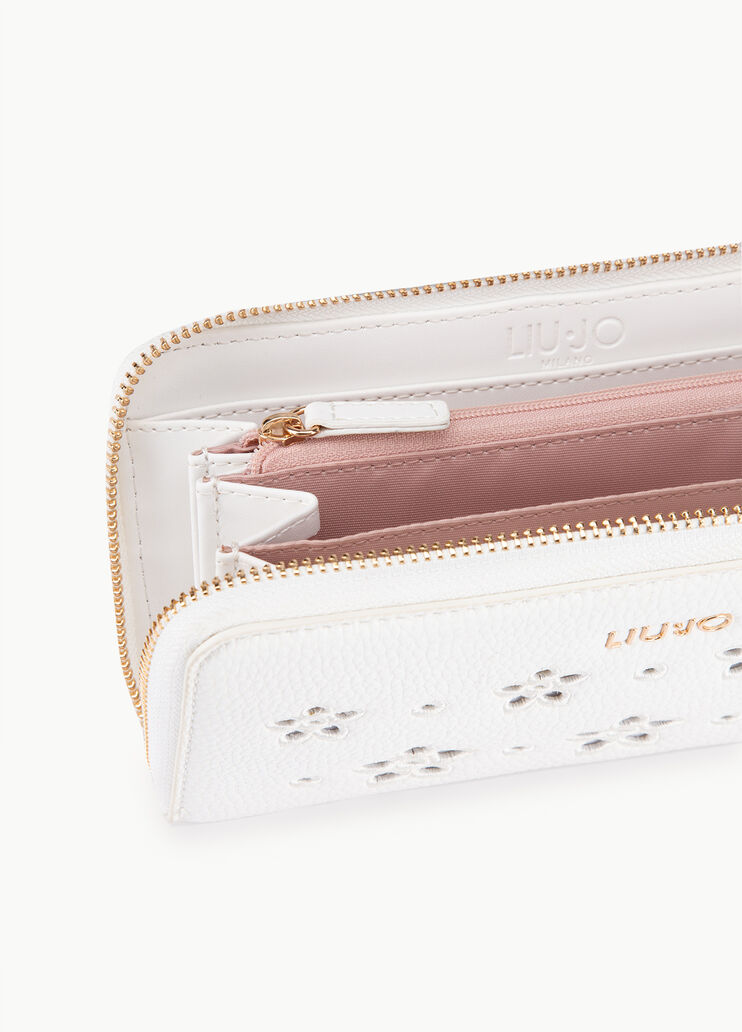 Portafoglio con ricami sangallo Bianco lana Liu Jo - large image number 3