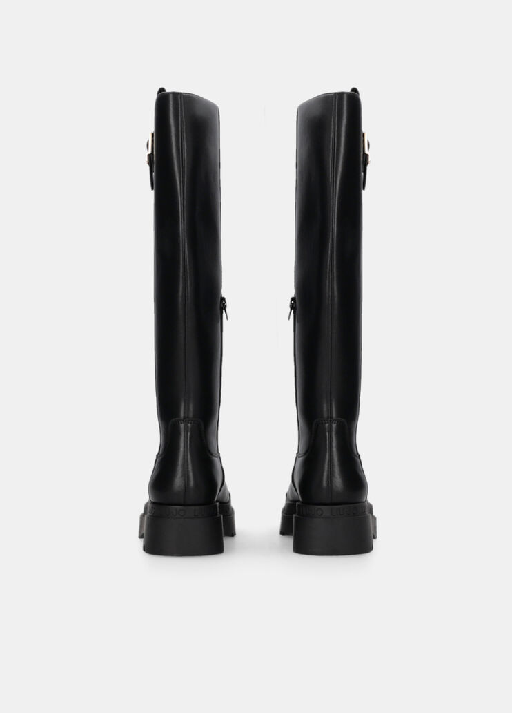 Knee-high leather boots black Liu Jo - large image number 6 Knee-high leather boots black Liu Jo - large image number 6