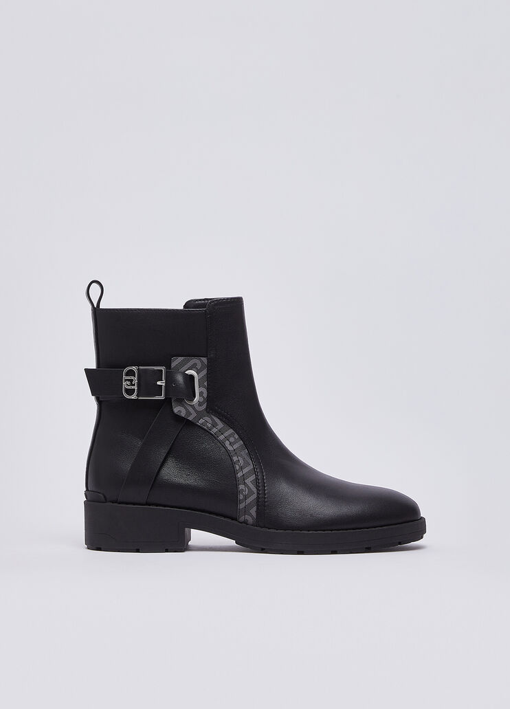 Ankle boots beatles in leather black Liu Jo - medium