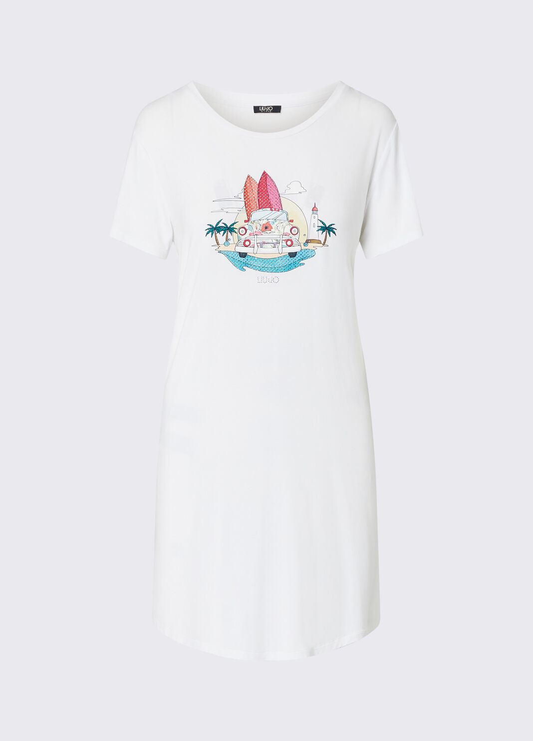 Short jersey dress white Liu Jo - large image number 6