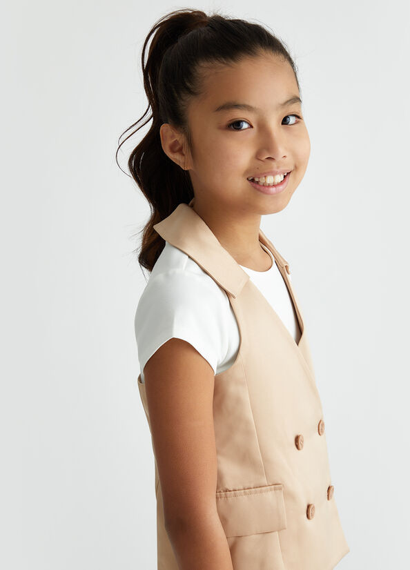 Double-breasted playsuit white and beige Liu Jo - large image number 0