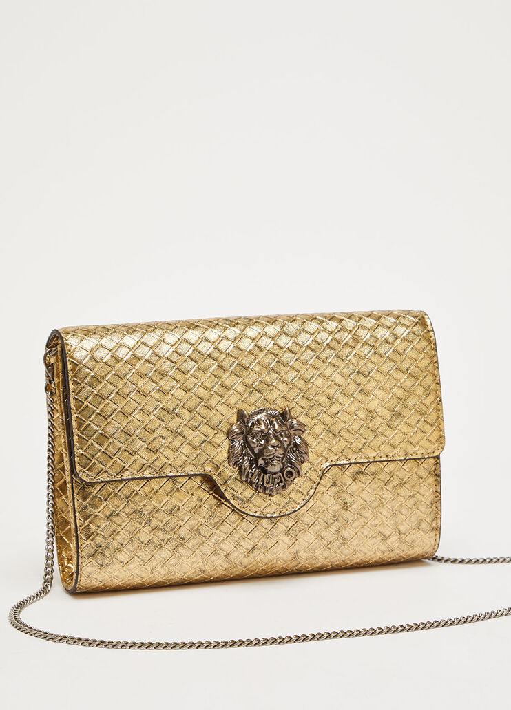 Клатч с эффектом плетения золотистый Liu Jo - large image number 2