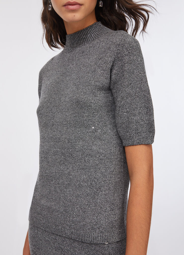 Top with micro-sequins grey Liu Jo - large image number 3