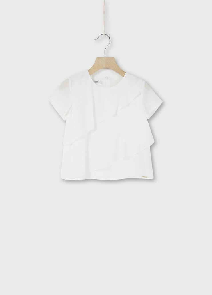 T-shirt with flounces White Liu Jo - large image number 0 T-shirt with flounces White Liu Jo - large image number 0