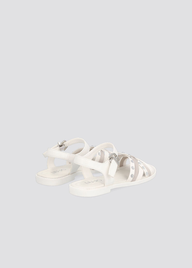 Сандалии на плоской подошве с роскошной отделкой камнями белый/серебристый Liu Jo - large image number 2