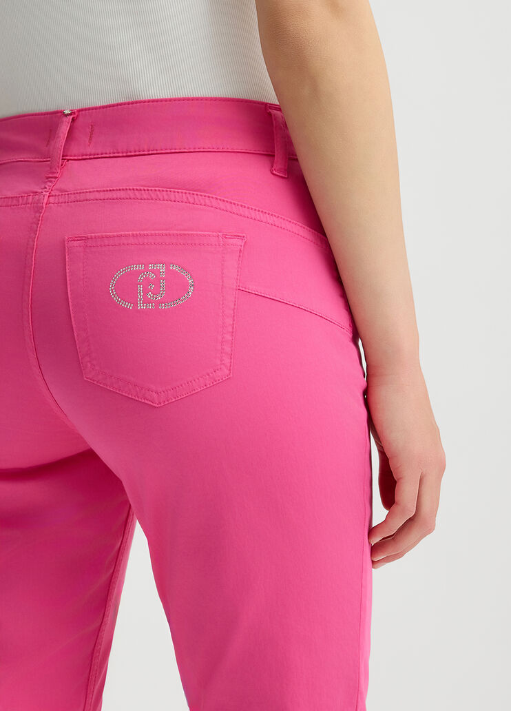 Skinny cotton trousers pink Liu Jo - large image number 2 Skinny cotton trousers pink Liu Jo - large image number 2