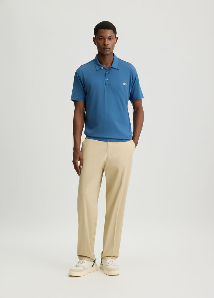 Cotton polo-shirt with logo blue Liu Jo - medium