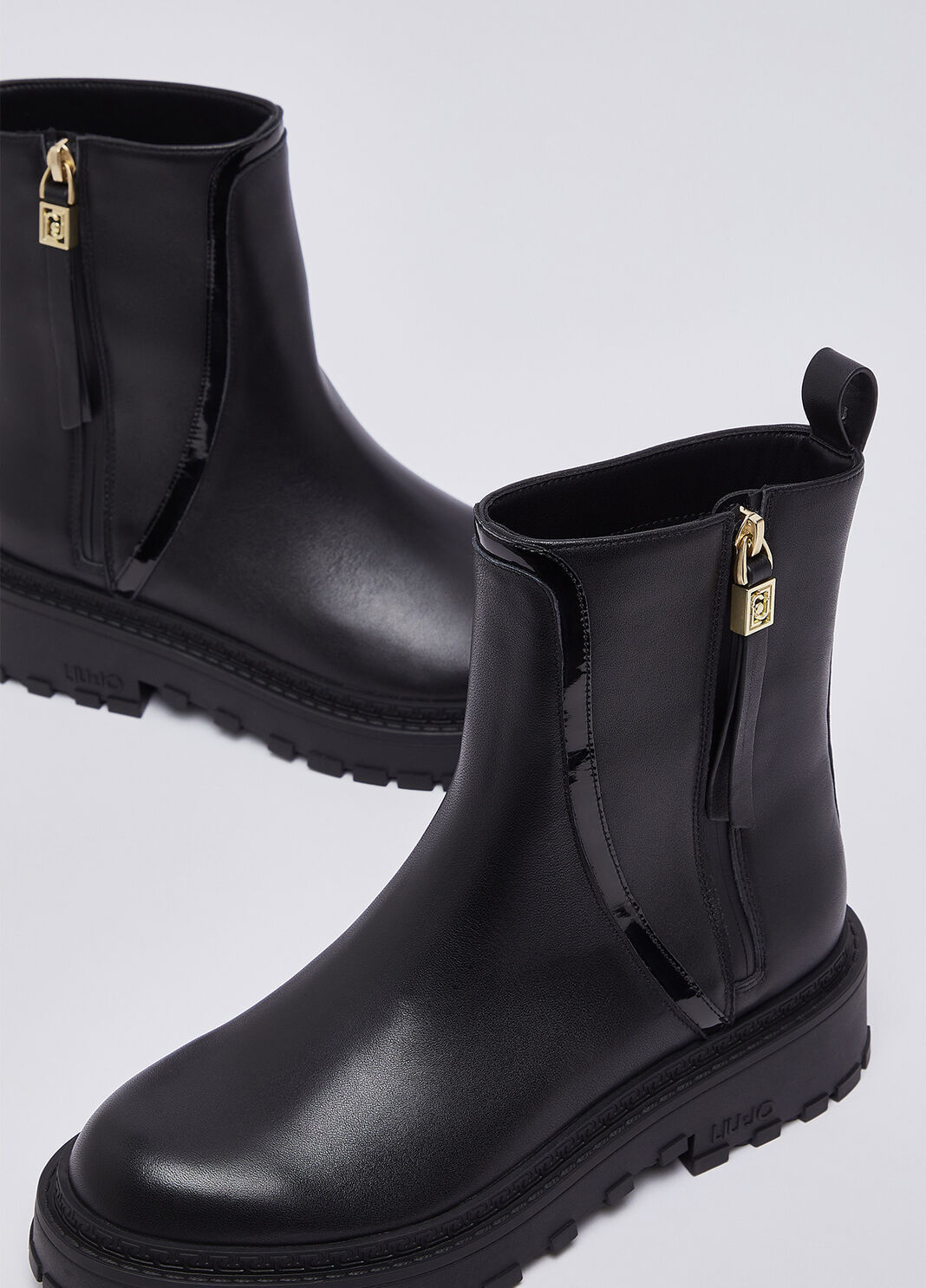 Ankle boots in leather black Liu Jo - large image number 6